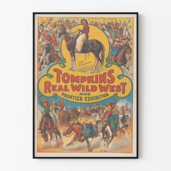 Vintage Tompkins Poster Real Wild West Wall Decoration