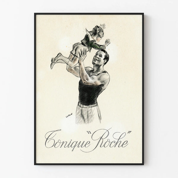 Vintage Poster of Tonic Rock – Illustration of Man and Child