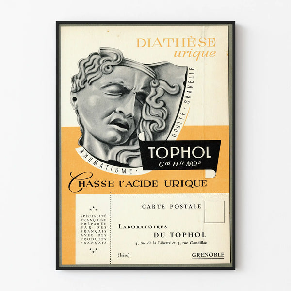 Vintage poster wall decoration Tophol Acide Urique