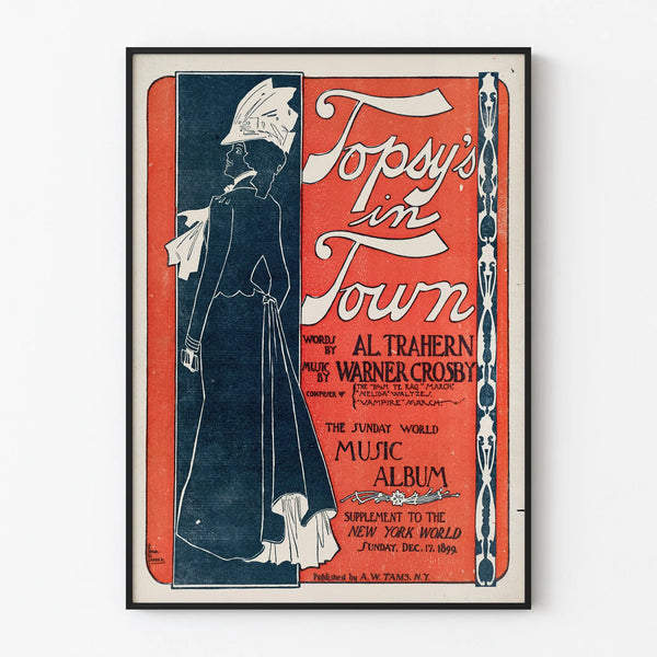 Vintage Poster 'Topsy’s in Town' - Retro Wall Decoration