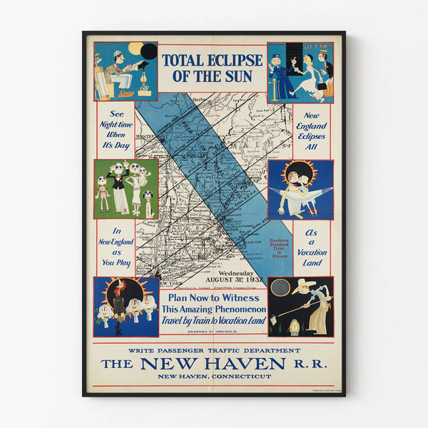 Vintage Total Solar Eclipse Poster - Scientific Wall Decoration