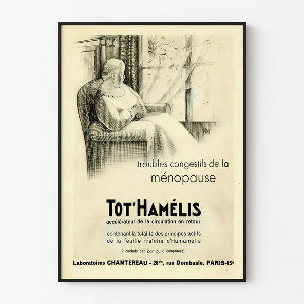 Vintage Tot'Hamélis advertising poster - Retro medical wall decoration