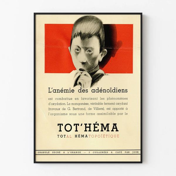 Vintage Advertising Poster Tot'Héma – Retro Wall Decoration for Health