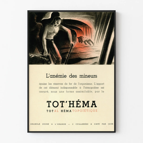 Vintage Poster Tot'Héma - Miner Anemia