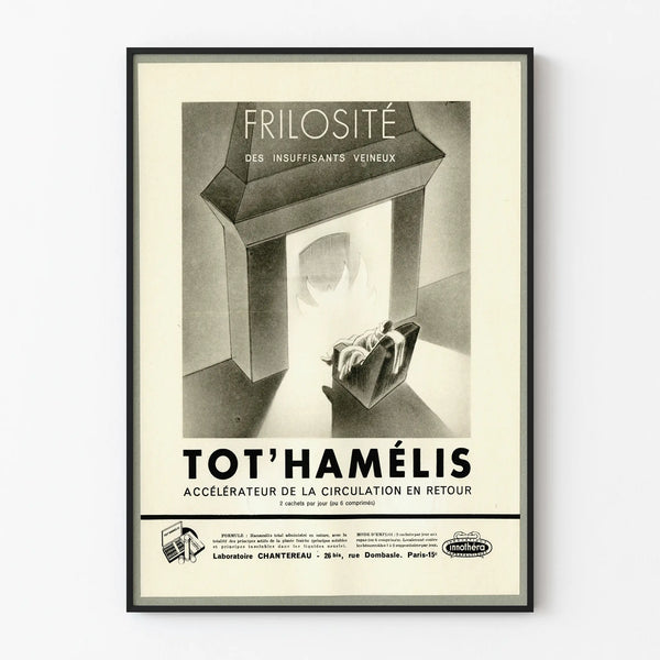 Vintage Medical Poster TOT'HAMÉLIS - Retro Wall Decoration