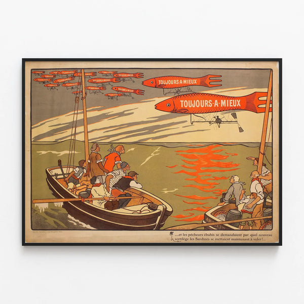 Vintage decorative poster Always Better — framed artwork on a wall