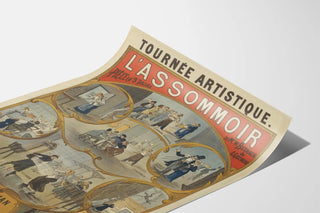 Vintage poster of L'Assommoir, artistic reproduction by Émile Zola