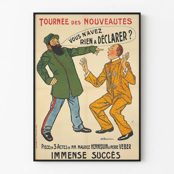 Vintage poster for the theater tour of new releases: You have nothing to declare