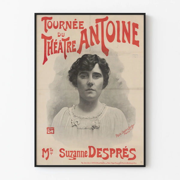 Vintage poster for the Théâtre Antoine tour with Miss Suzanne Després