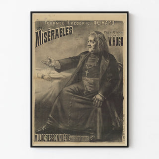 Vintage poster of Les Misérables theater tour by Frédéric Achard