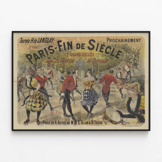 Vintage Paris Fin de Siècle Poster - Tour H. de Langlay — framed artwork on a wall