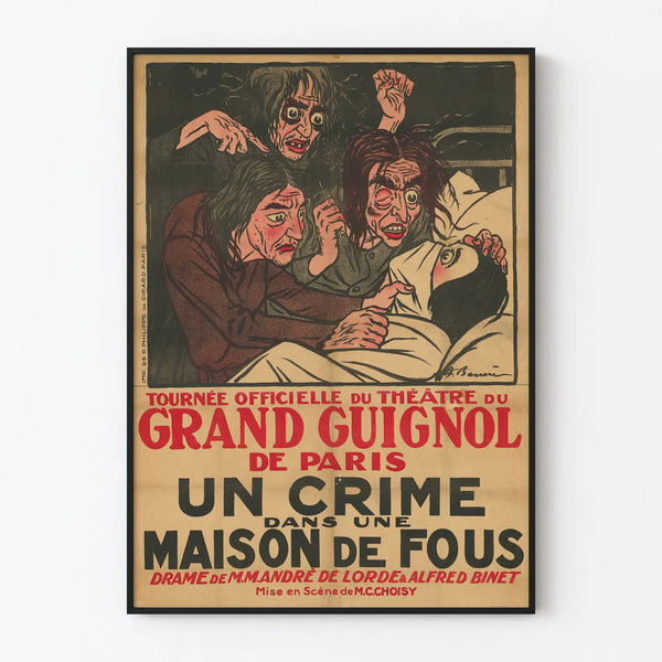 Vintage theater poster Grand Guignol - A Crime in a Mad House