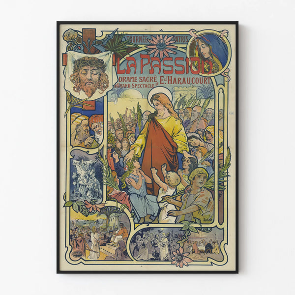 Vintage Poster La Passion - Dramatic and Sacred Wall Decoration