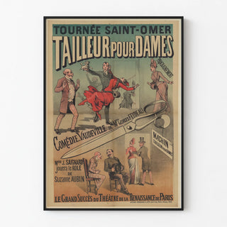Vintage poster Tournée Saint-Omer - Ladies' tailor by Georges Feydeau