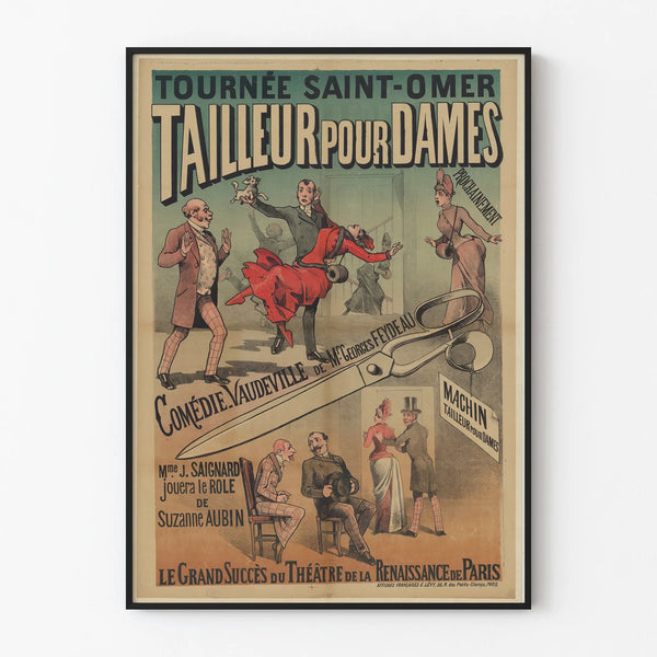 Vintage poster Tournée Saint-Omer - Ladies' tailor by Georges Feydeau