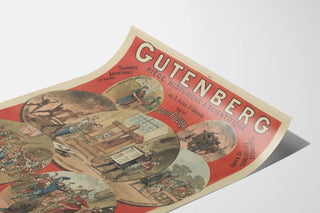 Historical Decorative Poster on Gutenberg - Artistic Tour Poster in 5 Acts
