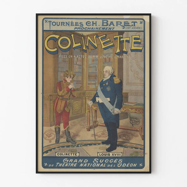 Vintage Poster Tournées Ch. Baret - Colinet, a four-act play