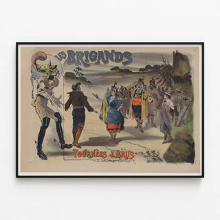 Vintage poster Les Brigands - Tournées J. Brus — framed artwork on a wall