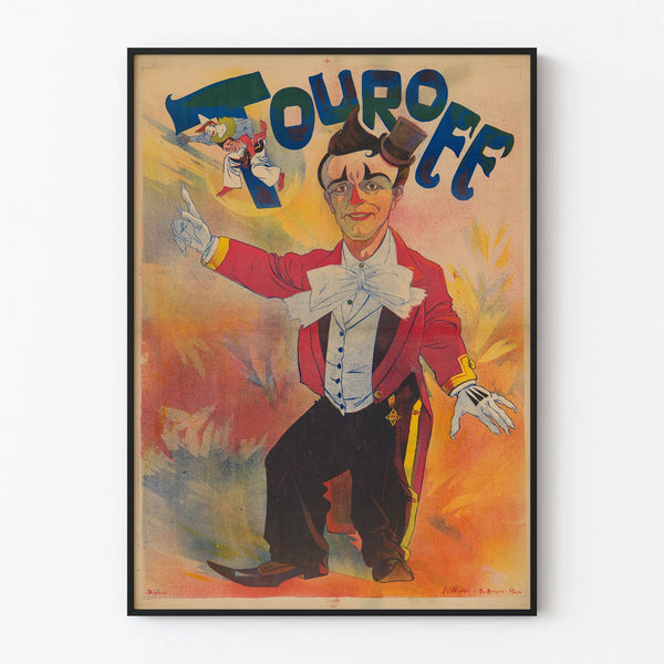 Vintage poster wall decoration Clown Touroff
