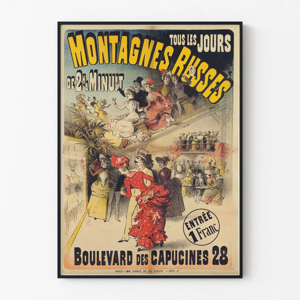 Vintage Poster of Roller Coasters on Boulevard des Capucines