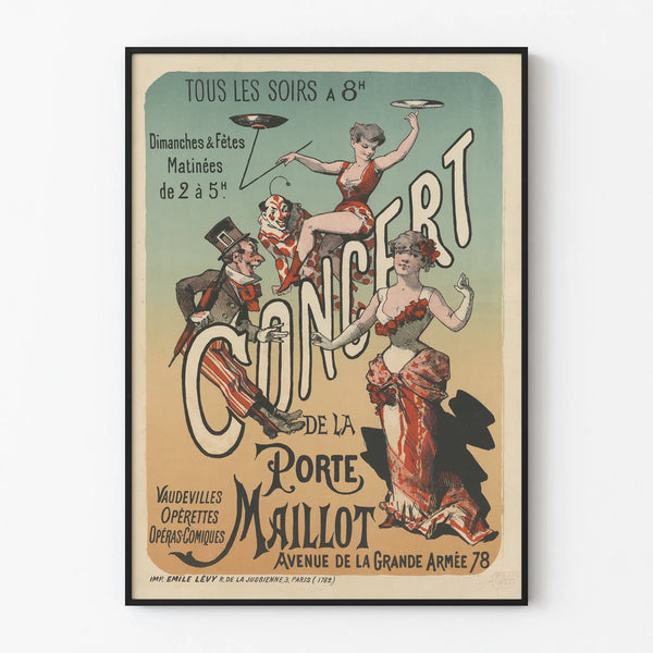 Vintage Poster of the Porte Maillot Concert - Retro Wall Decoration