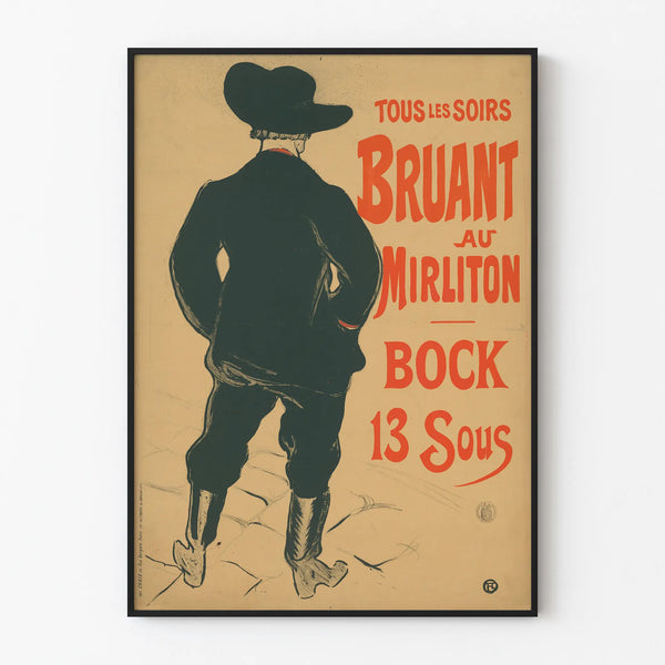 Vintage Bruant at the Mirliton Poster - Retro Wall Decoration