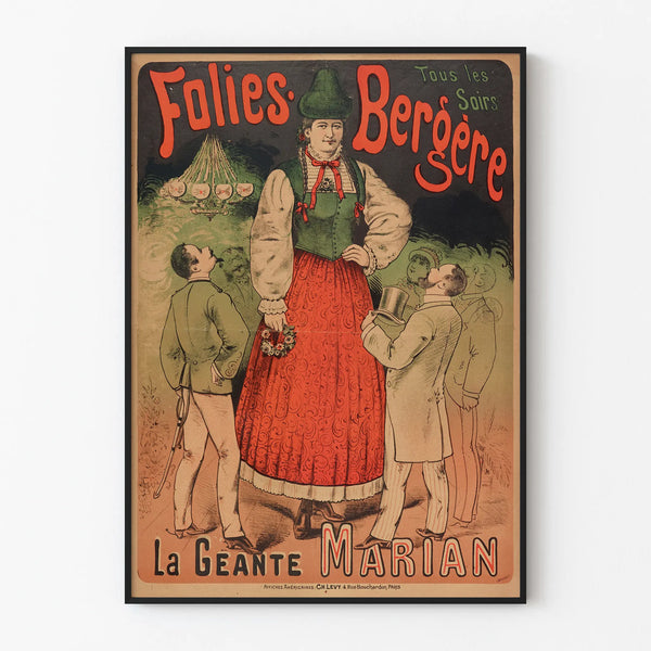 Vintage poster Folies Bergère La Géante Marian