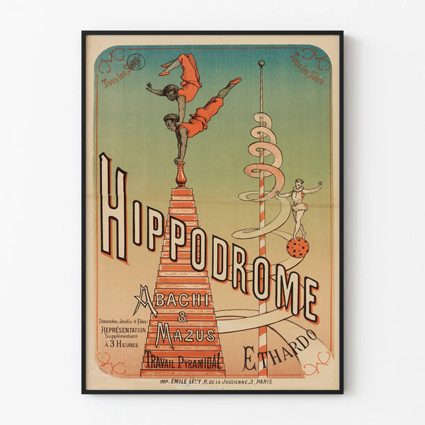 Vintage Poster Hippodrome Pyramidal Work Mazus & Abachi