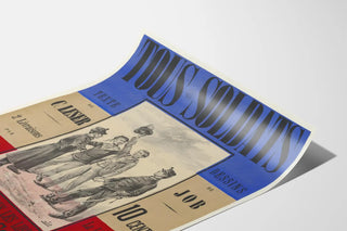 Vintage poster « Tous Soldats » with text by C. Leser and illustrations by Job