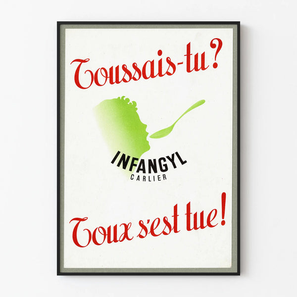 Vintage informative poster Toussais-tu? for wall decoration