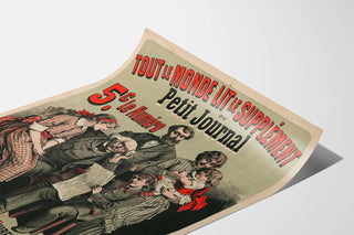 Vintage Poster Everyone Reads the Supplement of the Petit Journal
