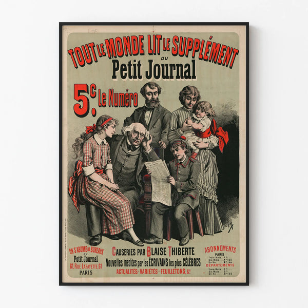 Vintage Poster Everyone Reads the Supplement of the Petit Journal