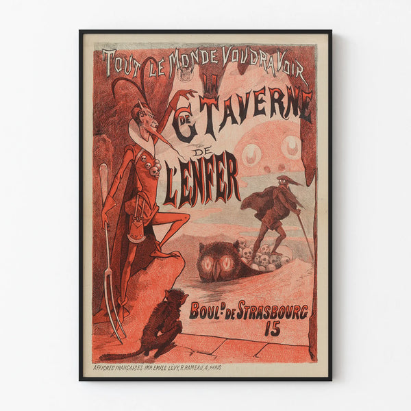 Vintage poster of the Great Tavern of Hell - Original wall decoration