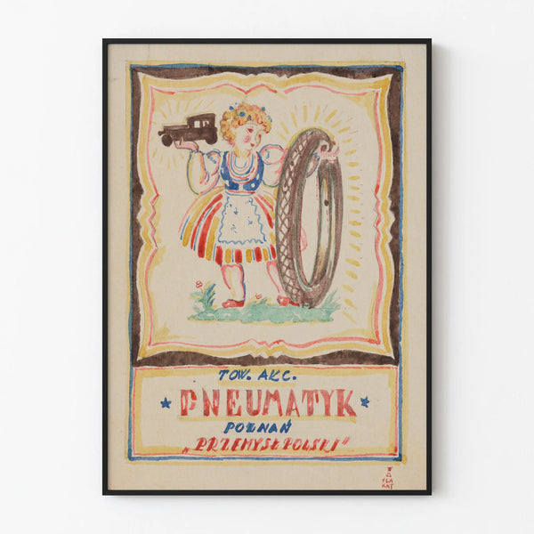 Vintage Poster Pneumatique Poznań - Industrial and Retro Wall Decoration