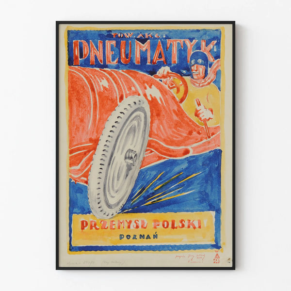 Vintage poster advertising Polish industrial tires