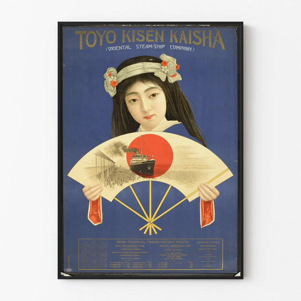 Vintage Poster Toyo Kisen Kaisha - Woman and Japanese Fan