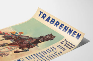 Vintage poster of a trotting race at Prater 1934