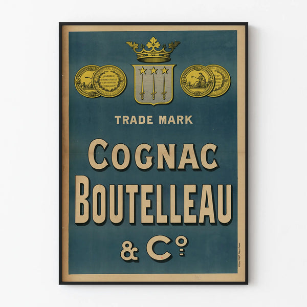 Vintage Cognac Boutelleau Poster - Elegant Wall Decoration