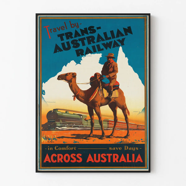 Vintage Poster of a Train Journey Across Australia