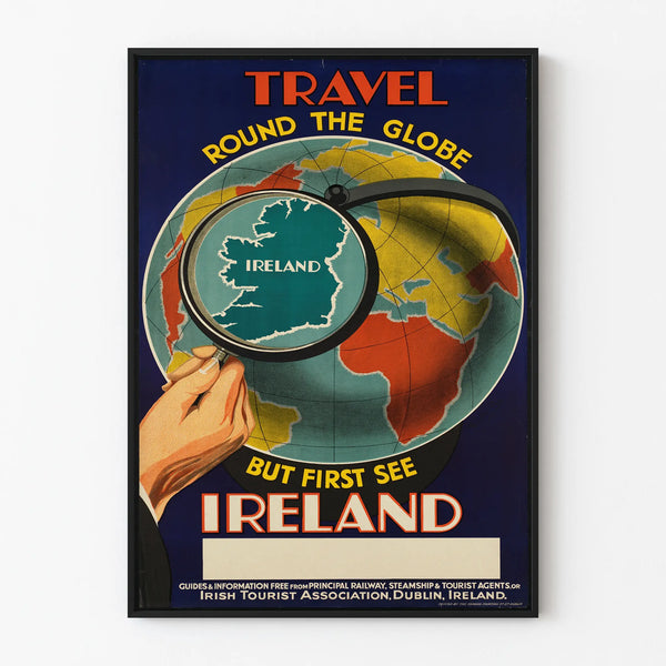 Vintage Poster Travel to Ireland - Wall Decoration Globe
