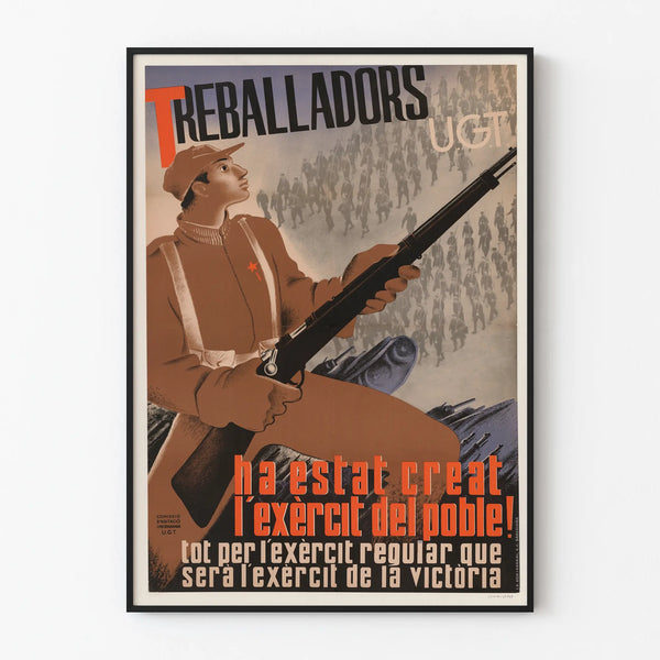 Vintage Militants Poster Treballadors UGT Wall Decoration
