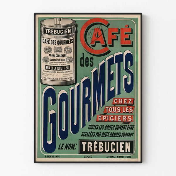 Vintage Poster Café des Gourmets Trébucien