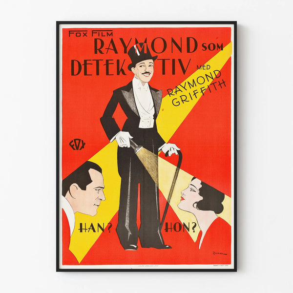 Vintage Detective Raymond Griffith Poster - Cinema Wall Decoration