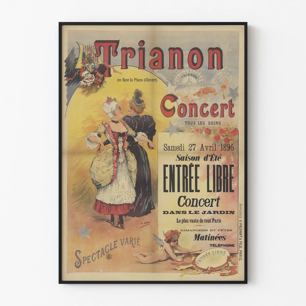 Vintage concert poster Trianon Paris 1895 wall decoration
