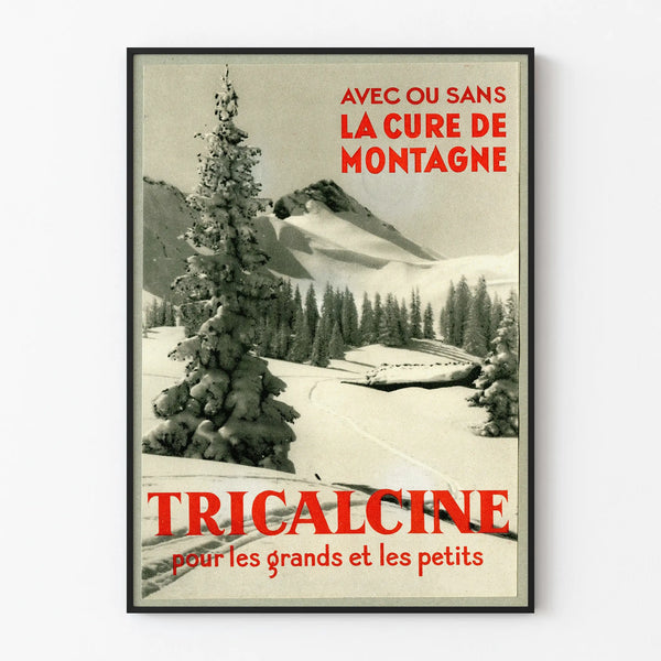 Vintage Tricalcine Poster Mountain Cure - Retro Wall Decoration