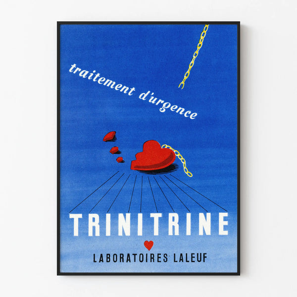Vintage Poster Emergency Treatment Trinitrine Laboratories Laleuf