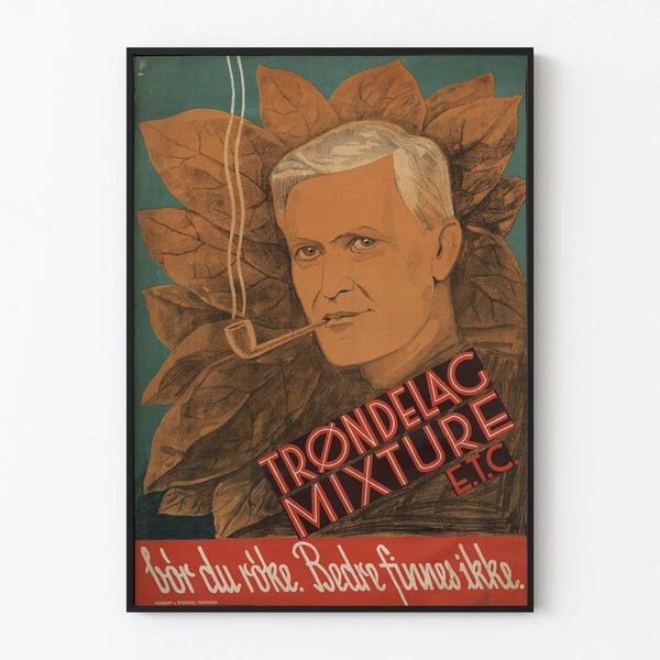 Vintage poster Trøndelag Mixture pipe smoker