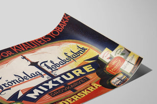 Vintage advertising poster Trøndelag Tobaksfabrik Mixture — artwork view