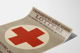 Vintage Red Cross Trondhjems Poster for Charitable Lottery