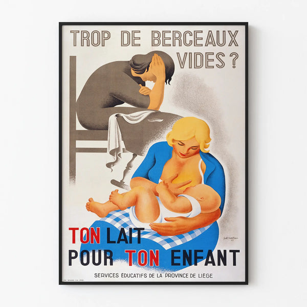 Vintage poster Too many empty cradles - Maternity wall decoration